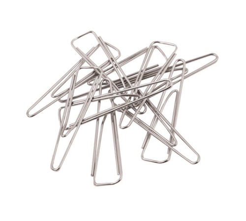 Скрепки ОФИСМАГ, 25 мм, никелированные, треугольные, 100 шт., в картонной коробке, 270441