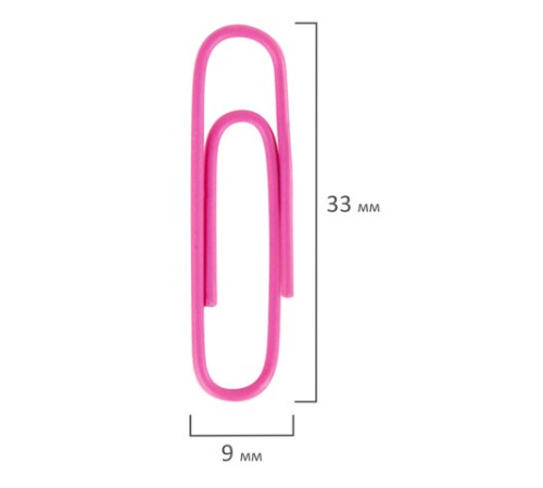Скрепки BRAUBERG, 33 мм, цветные, 100 шт., в картонной коробке, 270444