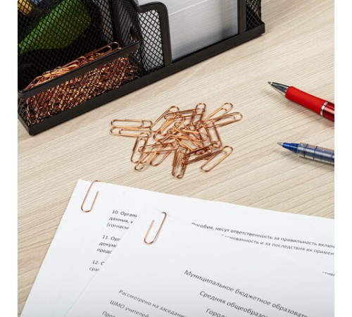 Скрепки BRAUBERG, 28 мм, омедненные, 100 шт., в картонной коробке, 270448