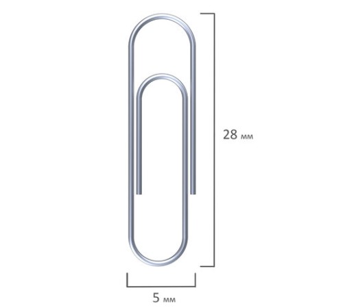 Скрепки STAFF, 28 мм, оцинкованные, 100 шт., в картонной коробке, 270451