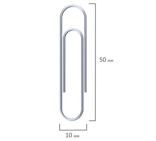 Скрепки большие 50 мм, STAFF, оцинкованные, 50 шт., в картонной коробке, 270452