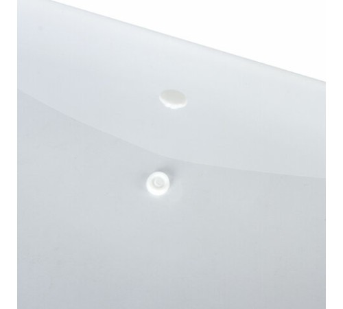 Папка-конверт с кнопкой STAFF, А4, до 100 листов, прозрачная, 0,15 мм, 270467