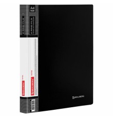Папка на 4 кольцах, ширина 25 мм, BRAUBERG EXTRA, до 170 листов, ЧЕРНАЯ, 0,7 мм, 270482