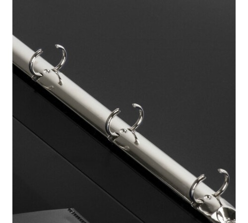 Папка на 4 кольцах, ширина 25 мм, BRAUBERG EXTRA, до 170 листов, ЧЕРНАЯ, 0,7 мм, 270482