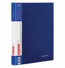 Папка на 4 кольцах, ширина 25 мм, BRAUBERG EXTRA, до 170 листов, СИНЯЯ, 0,7 мм, 270483