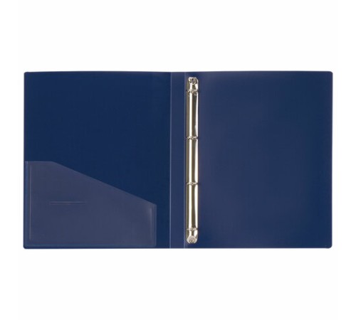 Папка на 4 кольцах, ширина 25 мм, BRAUBERG EXTRA, до 170 листов, СИНЯЯ, 0,7 мм, 270483