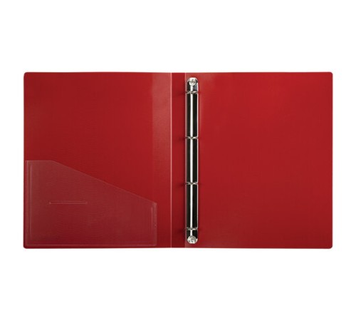 Папка на 4 кольцах, ширина 25 мм, BRAUBERG EXTRA, до 170 листов, КРАСНАЯ, 0,7 мм, 270545