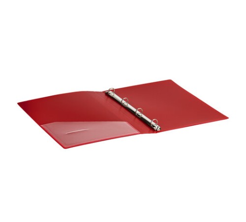 Папка на 4 кольцах, ширина 25 мм, BRAUBERG EXTRA, до 170 листов, КРАСНАЯ, 0,7 мм, 270545