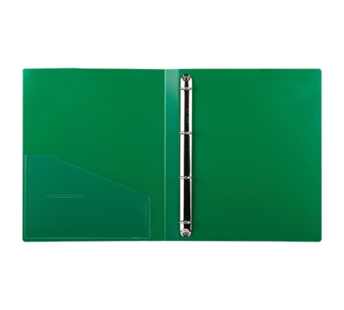 Папка на 4 кольцах, ширина 25 мм, BRAUBERG EXTRA, до 170 листов, ЗЕЛЕНАЯ, 0,7 мм, 270546