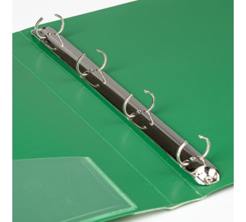 Папка на 4 кольцах, ширина 25 мм, BRAUBERG EXTRA, до 170 листов, ЗЕЛЕНАЯ, 0,7 мм, 270546