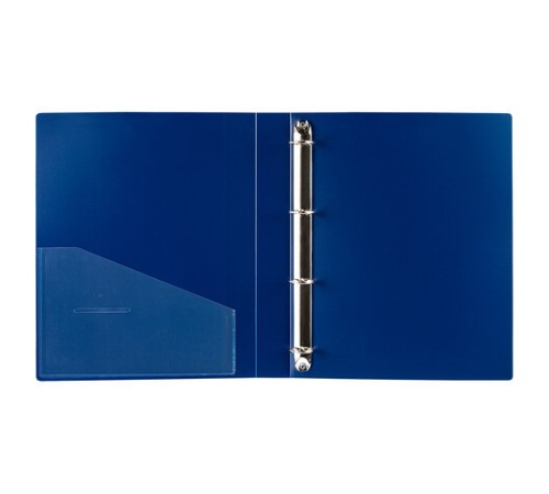 Папка на 4 кольцах, ширина 40 мм, BRAUBERG EXTRA, до 300 листов, СИНЯЯ, 0,8 мм, 270548