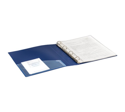 Папка на 4 кольцах, ширина 40 мм, BRAUBERG EXTRA, до 300 листов, СИНЯЯ, 0,8 мм, 270548