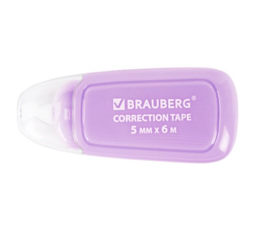 Корректирующая лента BRAUBERG COMPACT PLUS PASTEL, 5 мм х 6 м, корпус ассорти, блистер, 270551