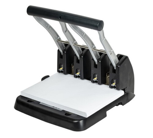 Дырокол на 4 отверстия металлический МОЩНЫЙ BRAUBERG 