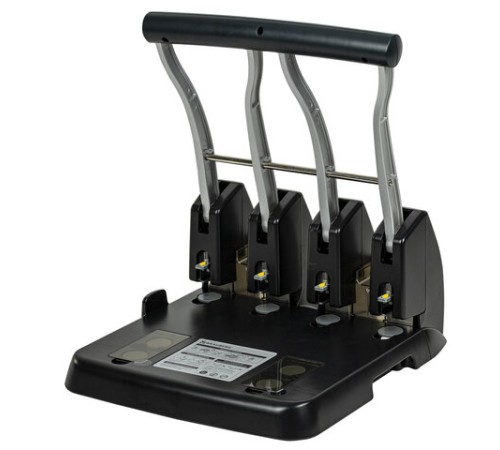 Дырокол на 4 отверстия металлический МОЩНЫЙ BRAUBERG 