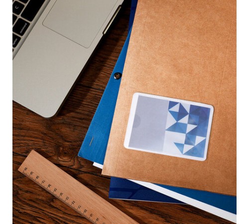 Карманы самоклеящиеся для визиток и персонализации 65х98 мм, КОМПЛЕКТ 10 шт., STAFF, 270569