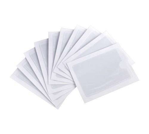 Карманы самоклеящиеся для визиток и персонализации 65х98 мм, КОМПЛЕКТ 10 шт., STAFF, 270569