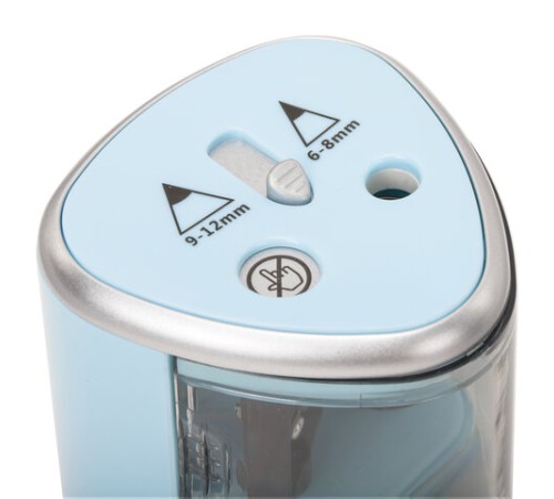 Точилка электрическая BRAUBERG DUAL (для 2 диаметров карандашей!), 4 батарейки АА, голубая, 270578