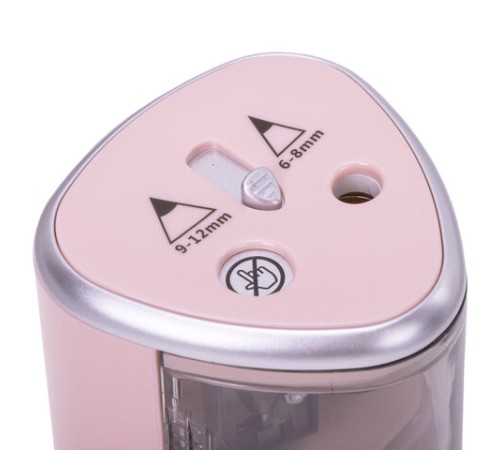 Точилка электрическая BRAUBERG DUAL (для 2 диаметров карандашей!), 4 батарейки АА, розовая, 270579