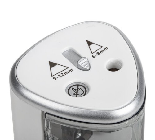 Точилка электрическая BRAUBERG DUAL (для 2 диаметров карандашей!), 4 батарейки АА, белая, 270580