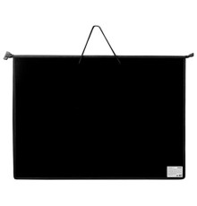 Папка для рисунков и чертежей на молнии с ручками ПИФАГОР А2, 1 отделение, пластик, ручки-шнурок, черная, 270873