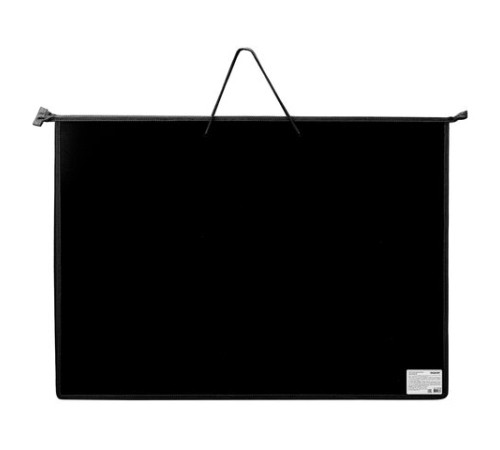 Папка для рисунков и чертежей на молнии с ручками ПИФАГОР А2, 1 отделение, пластик, ручки-шнурок, черная, 270873