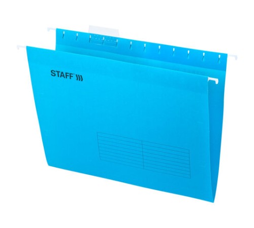 Подвесные папки А4 (350х240 мм), до 80 л., КОМПЛЕКТ 10 шт., синие, картон, STAFF, 270928