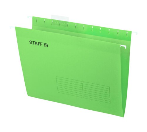 Подвесные папки А4 (350х240 мм) до 80 л., КОМПЛЕКТ 10 шт., зеленые, картон, STAFF, 270929