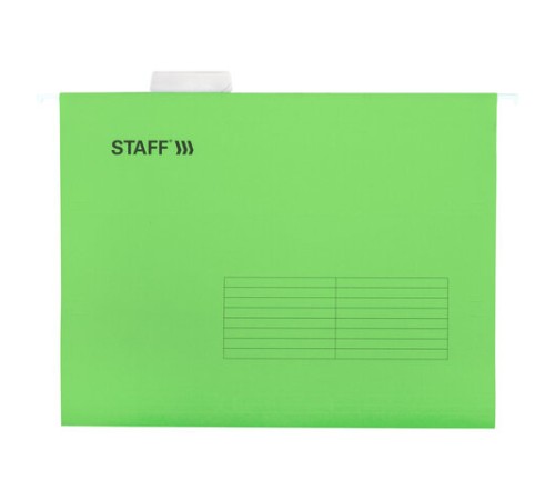 Подвесные папки А4 (350х240 мм) до 80 л., КОМПЛЕКТ 10 шт., зеленые, картон, STAFF, 270929