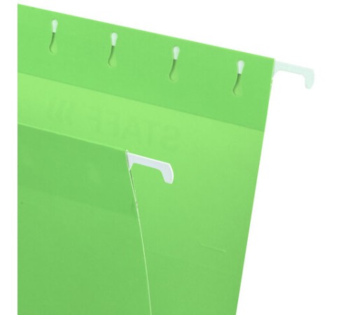 Подвесные папки А4 (350х240 мм) до 80 л., КОМПЛЕКТ 10 шт., зеленые, картон, STAFF, 270929