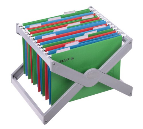 Подвесные папки А4 (350х240 мм) до 80 л., КОМПЛЕКТ 10 шт., зеленые, картон, STAFF, 270929