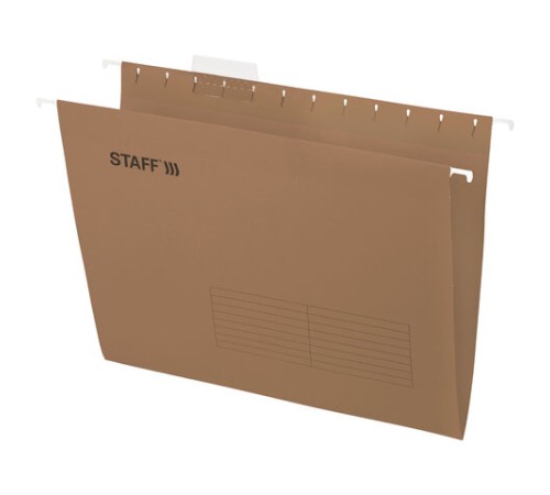 Подвесные папки А4 (350х240 мм) до 80 л., КОМПЛЕКТ 10 шт., крафт-картон, STAFF, 270932