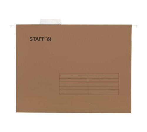 Подвесные папки А4 (350х240 мм) до 80 л., КОМПЛЕКТ 10 шт., крафт-картон, STAFF, 270932