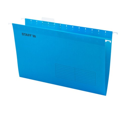 Подвесные папки А4/Foolscap (404х240 мм) до 80 л., КОМПЛЕКТ 10 шт., синие, картон, STAFF, 270933
