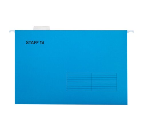 Подвесные папки А4/Foolscap (404х240 мм) до 80 л., КОМПЛЕКТ 10 шт., синие, картон, STAFF, 270933