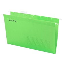 Подвесные папки A4/Foolscap (404х240 мм) до 80 л., КОМПЛЕКТ 10 шт., зеленые, картон, STAFF, 270934