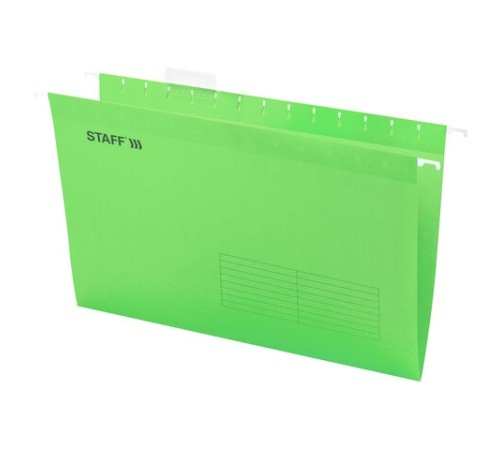 Подвесные папки A4/Foolscap (404х240 мм) до 80 л., КОМПЛЕКТ 10 шт., зеленые, картон, STAFF, 270934