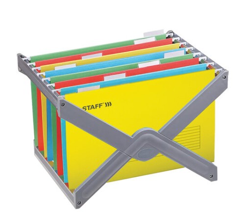 Подвесные папки A4/Foolscap (404х240 мм) до 80 л., КОМПЛЕКТ 10 шт., желтые, картон, STAFF, 270935