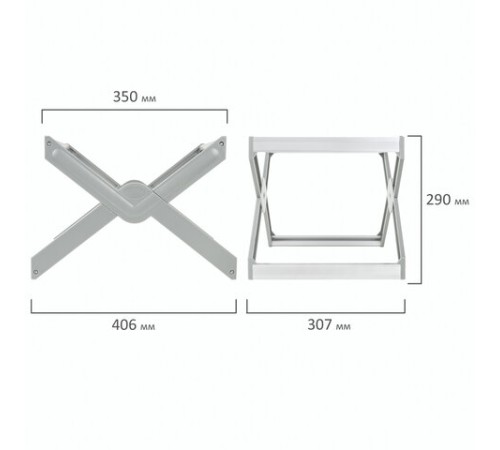 Подставка для подвесных папок STAFF, до 50 папок А4 / Foolscap, 406х307х290 мм, серая, 270939