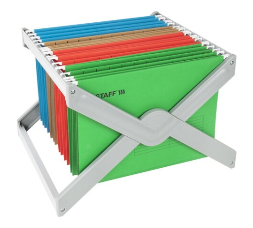 Подставка для подвесных папок STAFF, до 50 папок А4 / Foolscap, 406х307х290 мм, серая, 270939