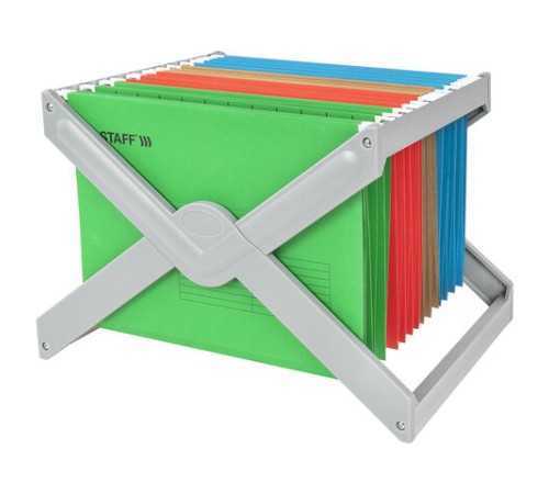 Подставка для подвесных папок STAFF, до 50 папок А4 / Foolscap, 406х307х290 мм, серая, 270939