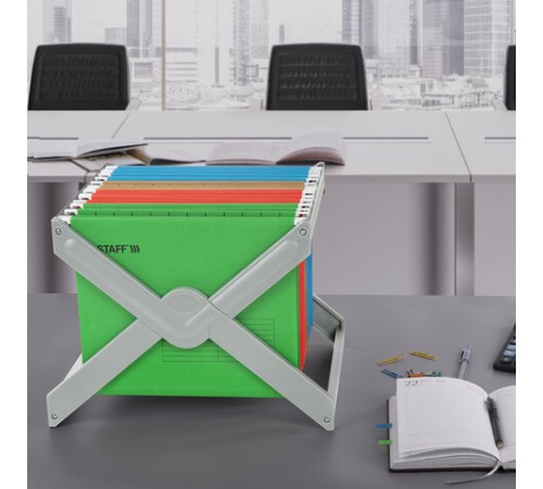 Подставка для подвесных папок STAFF, до 50 папок А4 / Foolscap, 406х307х290 мм, серая, 270939