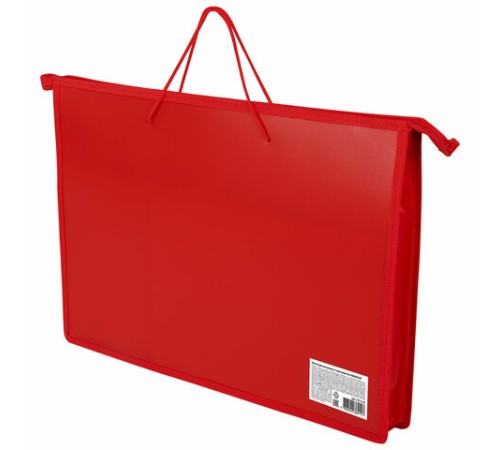 Папка для рисунков и чертежей ПИФАГОР А3, пластик, красная, 271133