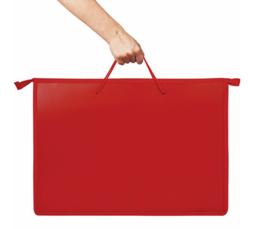 Папка для рисунков и чертежей ПИФАГОР А3, пластик, красная, 271133