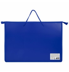 Папка для рисунков и чертежей ПИФАГОР А3, пластик, синяя, 271134