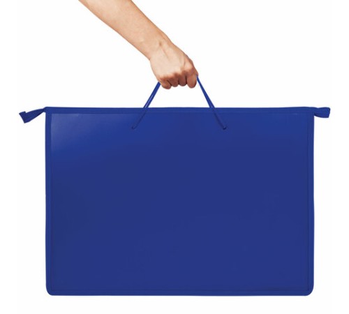 Папка для рисунков и чертежей ПИФАГОР А3, пластик, синяя, 271134