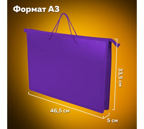 Папка для рисунков и чертежей ПИФАГОР А3, пластик, фиолетовая, 271136