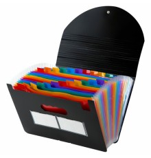 Папка-органайзер для бумаг и документов на резинке, 25 отделений, BRAUBERG DOCS, А4, черная, 271151