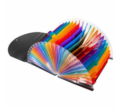 Папка-органайзер для бумаг и документов на резинке, 25 отделений, BRAUBERG DOCS, А4, черная, 271151