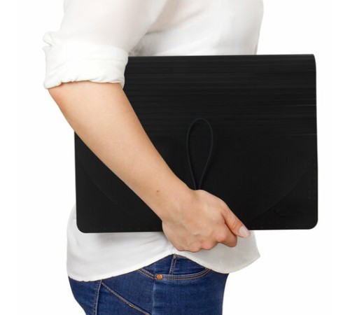 Папка-органайзер для бумаг и документов на резинке, 25 отделений, BRAUBERG DOCS, А4, черная, 271151